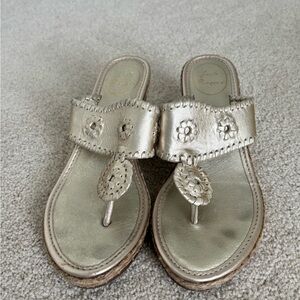 Jack Rogers Women's Silver Wedges